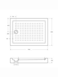 Душевой акриловый поддон CEZARES (1100х800х150) прямоугольный TRAY-A-AH-110/80-15-W