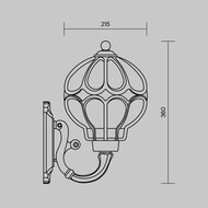 ��������� ���������� Maytoni Via (���) O024WL-01G, E27�1 60�� IP 44, ������