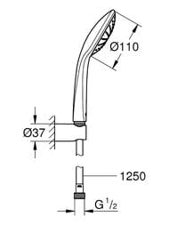 Душевой набор Grohe Euphoria 110 Mono 27354000 (Шланг, лейка, настенный держатель) — изображение 4