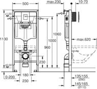 Grohe Rapid SL Инсталляция для подвесного унитаза 4в1 (клавиша Skate Cosmopolitan) 38775001