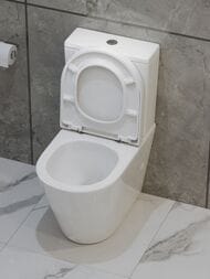 Унитаз-компакт BelBagno Flay-R 625х360х845 безободковый, горизонтальный выпуск BB2149CP-TOR+BB2149T