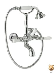 Смеситель Nicolazzi Petit Mont Blanc для ванны настенный двухрычажный, с душем 1401GO78 — миниатюра 1