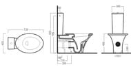 Чаша пристенного унитаза-компакт Hatria Sculture YXZ401 625х370х400 гор. выпуск, белый