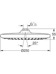 ������� ��� Grohe Tempesta 26666000 ����, 250��, 1 ����� �����, ��� ����������, ����/�����