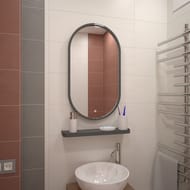 Зеркало Континент Prime Black (450х800) ореольная LED подсветка 6000К, сенсор, рама черная