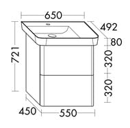 ����� � ��������� Burgbad Iveo 650�492�721 LED, �����, 2 �����, ������� SFFU065LF2748G0169C0001*1