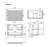����� ��������� SANCOS Snob R 690�390�500, 2 �����, ���������, Bianco,SNR70/39W