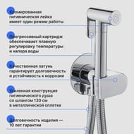 Смеситель встраиваемый ESKO SMH03 с гигиеническим душем, прогрессивный картридж, цвет: хром