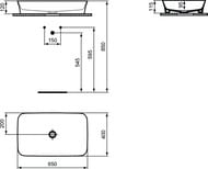 ���������� IPALYSS Ideal Standard (650�400�120) ���������, ��� ��������, ���� slate grey E1886V5