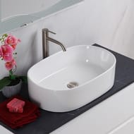 Раковина накладная BelBagno (550x350x140) овальная, без отверстия под смеситель, белая BB1048