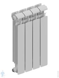 Уценка! Радиатор алюминиевый RIFAR Alum Eco 500 (565х324х90) 4 секции, 660 Вт, бок.подкл. белый - уценка. — изображение 2