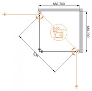 ������� ������ CEZARES ELENA (680-700x680-700x1950) A-2-70-P-Cr ������ ���������� Punto/����