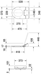 Сиденье с душем DURAVIT SensoWash Slim 373х539 3 режима, микролифт, пду, подогрев, подсветка, 611000