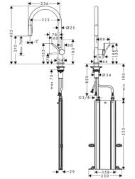 Смеситель Hansgrohe Talis M54 для кухни 210 вытяжной излив, 2jet, sBox черный хром мат. 72801340 — изображение 6