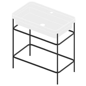 Консоль под раковину ArtCeram Fuori Scala 80см 770x400х830 черная матовая ACA057 17