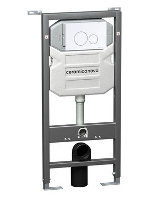 Инсталляция Сeramicanova Envision 500х1140 с кнопкой смыва Round, креплениями, белый CN1001W
