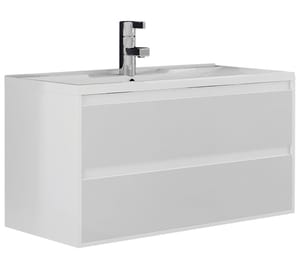%Тумба под раковину AQUATON Римини 100 1A232801RN010 1068x518x568 подвесная, 2 ящика, белый глянец