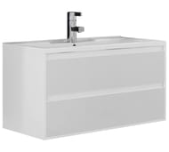 Тумба под раковину AQUATON Римини 100 1A232801RN010 1068x518x568 подвесная, 2 ящика, белый глянец