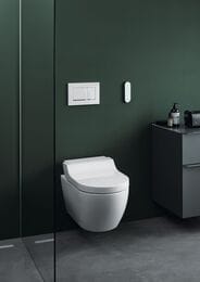Унитаз-биде GEBERIT AquaClean TumaComfort подвесной, панель белое стекло 146.294.SI.1
