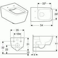 Унитаз подвесной Geberit iCon Square (350х540х335) безободковый 201950000