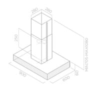 ������� ELICA Spot Plus Island IX/A/90 LED, 900�600 ��, 1200 �3/�, 210 ��, LCD, ����. PRF0097375A