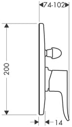 Смеситель Hansgrohe Metris 31484000 для ванны/душа, скрытый монтаж, однозахватный, хром