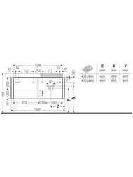 ����� ��� �������� ������ Duravit Happy D.2 Plus 1600�408�550 4 ��., ����� ����.-���.��� HP4963R3636