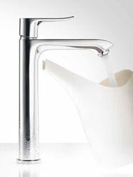 Смеситель Hansgrohe Metris 31183000 для умывальника с высоким изливом и донным клапаном, хром — изображение 4