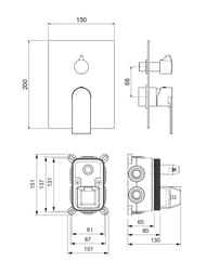 ��������� ��� �����/���� Aquatek ���� AQ1447CR ������������, 3 ������, �������������, ����: ����