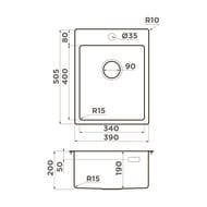 ����� Omoikiri AMADARE 39-IN (390�505�200) �������, ����������� ����� 4997028