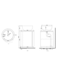 ����� ��� �������� � ���� Cielo TIBERINO (500�500�630) ���������, 1 ������, Rovere Naturale TIMOPC