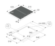 Индукционная варочная панель ASKO HI1655MF (640х50х510) 4 зоны нагрева (объединяемые), MattBlack
