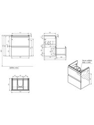 ����� ��� �������� ��������� Cersanit MODUO 50 ��� MODUO SLIM 50 (570�476�345 ��.)   64124