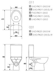 Унитаз Cersanit PARVA Clean On (615х360х780) безободковый, сиденье м/л KO-PA011-3/6-COn-DL