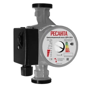 Насос циркуляционный Ресанта ЦРН-25/6 напор 2/3/4м, 50 л/мин, 40/60/90Вт, с гайками