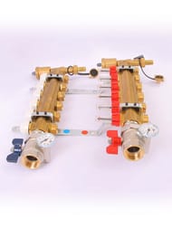 Коллекторная группа Tiemme 6 вых. 1" x 3/4 с термометром и расходомерами 3870002(3871G060506)