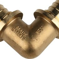 Угол STOUT 16х16мм, 90°, для сшитого полиэтилена, латунь, арт.SFA-0007-000016