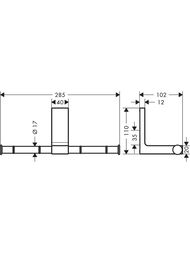 Axor Universal Rectangular Держатель для туалетной бумаги, на 2 рулона, красное золото 42657990