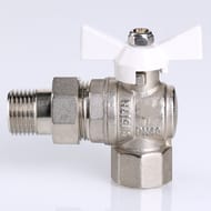Кран угловой с американкой 1/2"ВН VALTEC BASE белая бабочка VT.228.NW.04
