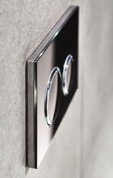 GEBERIT Sigma21 Клавиша смыва, двойной смыв, черный/кольца глянцевый хром 115.884.SJ.1