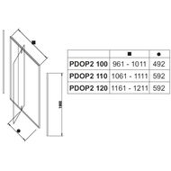 Душевая дверь RAVAK PIVOT PDOP2-120 (1161-1211х1900) распашная, стекло, сатин+Transparent