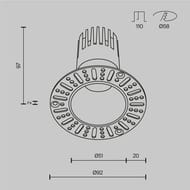 ������������ ���������� Maytoni Dip (���) DL120-10W-4K-TRS-W, 4000K, 10��, 50�, IP20, �����