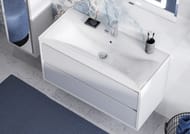 Тумба под раковину AQUATON Римини 100 1A232801RN010 1068x518x568 подвесная, 2 ящика, белый глянец