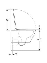 Унитаз подвесной Geberit Smyle Square (355х540х330) безободковый, с сиденьем, белый 500.685.01.2