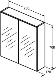 �������-���� Ideal Standard MIRROR&LIGHT (700�700�170) ���������, �������, ������ ������� T3439AL