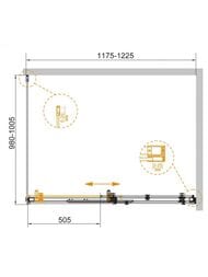 ������� ������ CEZARES STYLUS-SOFT (1175-1225x980-1005x1950) AH-1-120/100-C-Cr ������ �����/����