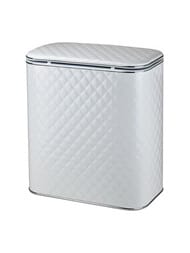 Корзина для белья WHC-M 480х450х250 стеганая, белая, кант хром