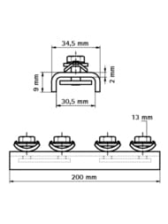 ����������� ������� Walraven RapidRail U-�������� WM0-35 200�� 6543001