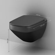 Унитаз подвесной AM.PM Inspire 2.0 FlashClean с сиденьем микролифт, черный мат. C50A1700MBSC