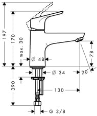 Смеситель Hansgrohe Focus 31931 на борт ванны, однозахватный, 1 отверстие, хром